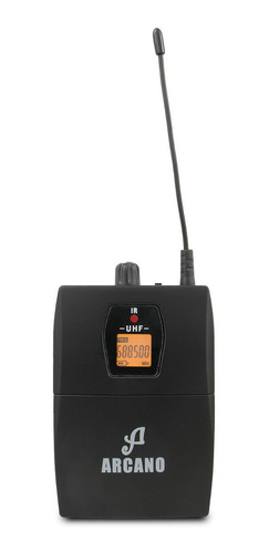 Microfone Sem Fio Duplo Arcano Duo Body Auricular Lapela Cor Preto