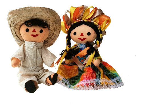 Muñecas De Pareja De Trapos Tradicionales Mexicanas Hechas