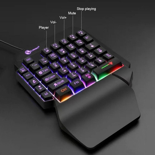 Teclado De Uma Mão Mini Teclado De Mão Única Com Fio