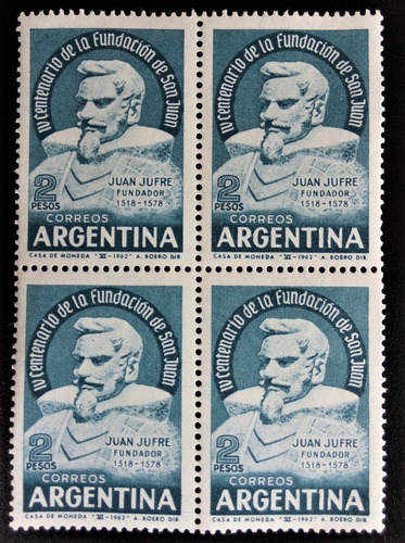 Argentina, Cuadro Gj 1235 Juan Jufré 1962 Mint L13563