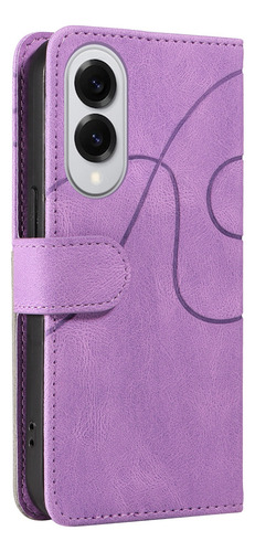 Funda Para Samsung Serie S De Piel Sintética De Alta Calidad, Funda Protectora Tipo Cartera Con Ranura Para Tarjetas, Color Morado