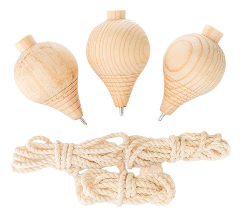 3 Piezas De Trompos Clásicos De Madera, Juguetes