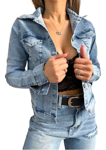 Campera Jean Clasica Elastizada Yana Mujer