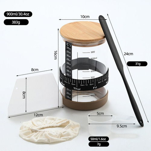Kit De Jarro De Fermentera Brova Base De Silicona De 900 Ml