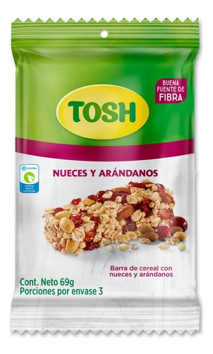 Barra Tosh Cereal Arandanos Y Nueces X 3und X 69g