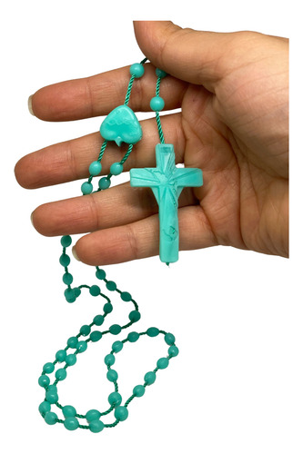 24 Rosarios Catolico Color Acua Azul Verde Recuerdo Religios