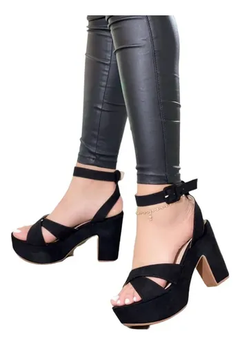 Tacones negros online de plataforma