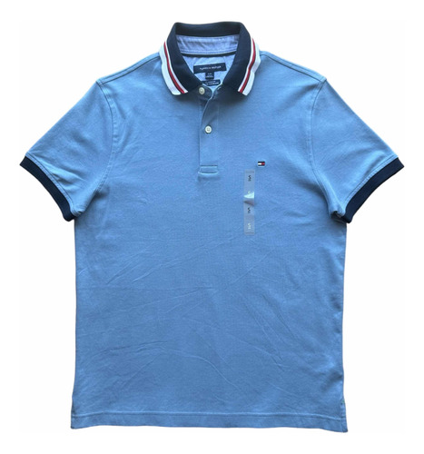 Camiseta Tipo Polo Tommy Hilfiger Hombre Talla S F055 Azul