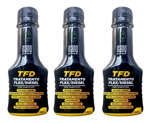Nano Tfd Tratamento Álcool Flex Diesel Estabilizador 3und
