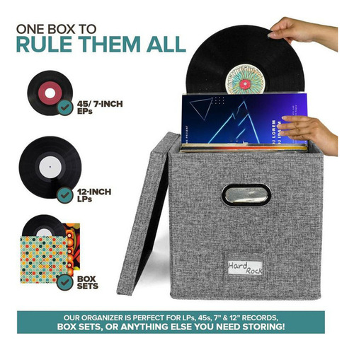 // 2025 Caixa Para Guardar Discos De Vinil Com Tampa E