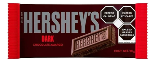 2 Pza Barra De Chocolate Hershey's Dark 90 G