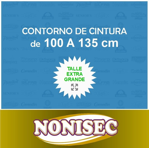 Imagen 3 de 3 de Pañales Para Adulto Nonisec Recto Clasico Talle Xg X 20 U