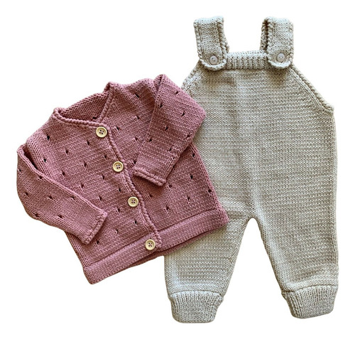 Conjunto De Bebe Enterito Y Saco  Medida 0 A 3 Y 3 A 6  