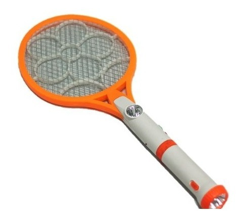 Raqueta Electrica Mata Moscas Zancudos Insectos Linterna