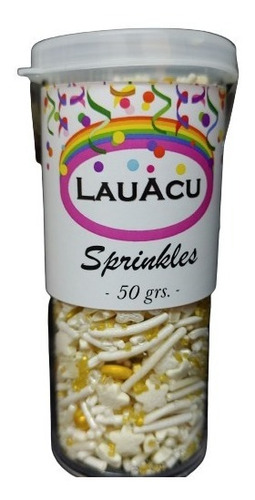 Imagen 1 de 2 de Sprinkles Gold - Blanco Y Dorado -  60grs / Lauacu