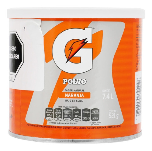 Bebida Gatorade En Polvo Sabor Naranja 521 Gr