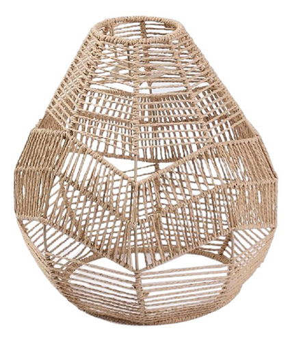 Abajur Pendente De Vime Tecido À Mão 29x30x8,5cm Médio