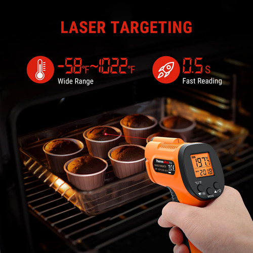 Pistola Termómetro Infrarrojo Para Cocina Y Horno Hasta 52 C
