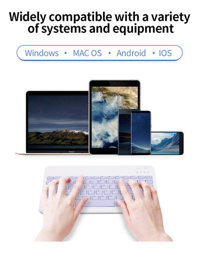 - Teclado Inalámbrico Bt De 10 Pulgadas, Universal Y