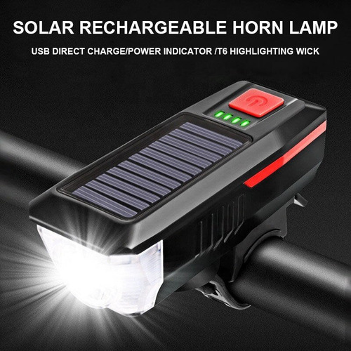 Luz Solar Para Bicicleta De Montaña Y Carretera, Linterna