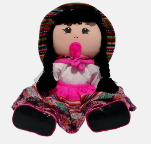 Muñeca Cholita De Tela Manta Artesanía Peruana