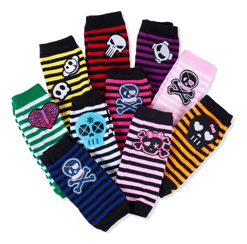 (5#mold)fingerless Gloves Striped Sleeve Y2k Wrist Gloves Co