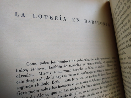 J. L. Borges. La Lotería En Babilonia | Sur, 1942 | Intonso (Usado)