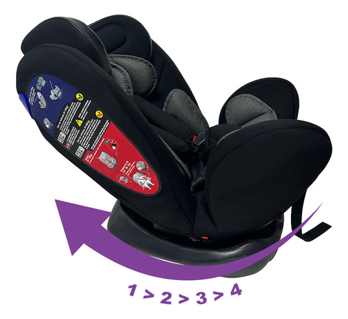 Cadeira de Carro Infantil 0 a 36Kg Elite 4 em 1 - Maxi Baby - Preto/Cinza Ônix