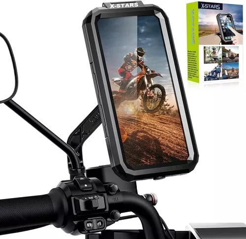 Funda Base Soporte Para Celular Moto Retrovisor Impermeable