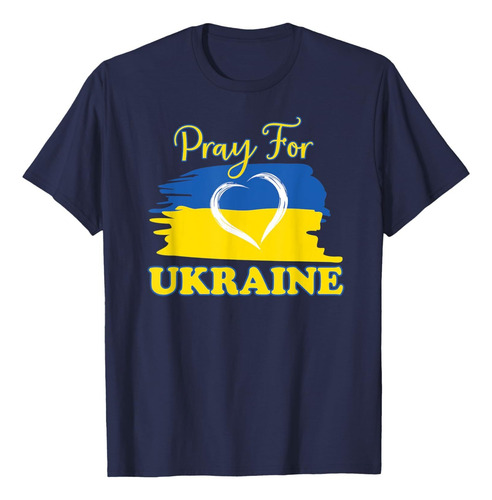Remera Pray For Ucrania Bandera Ucraniana Corazón Camiseta S