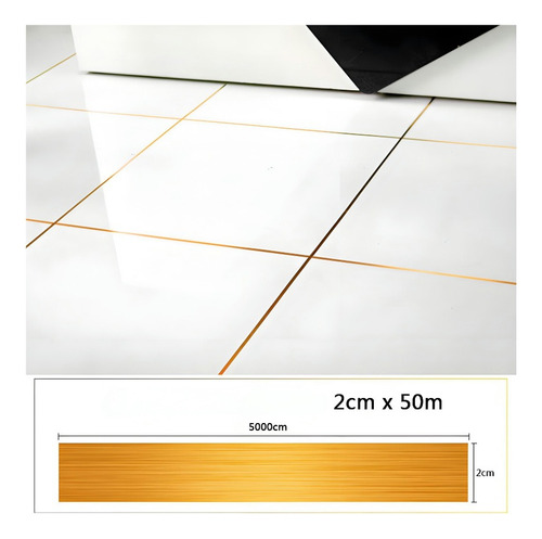 Cinta Autoadhesiva Decorar Interiores Pared Piso 2cm X 50m