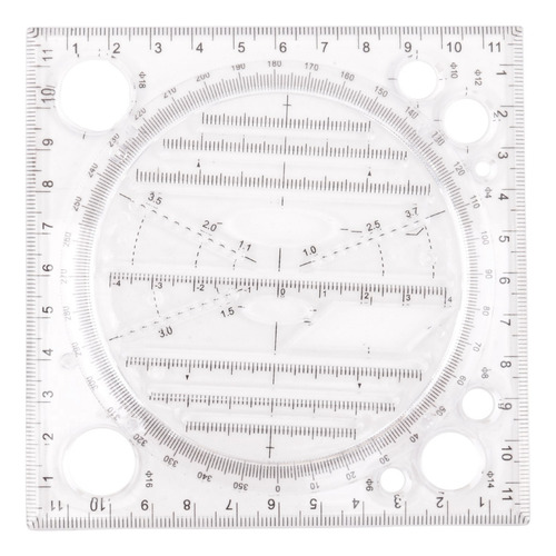 Regla Geométrica Multifuncional De 4 Piezas, Regla De Dibujo