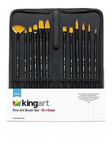 Kingart 20612 Estuche De Bellas Artes Juego De 12 Pinceles D