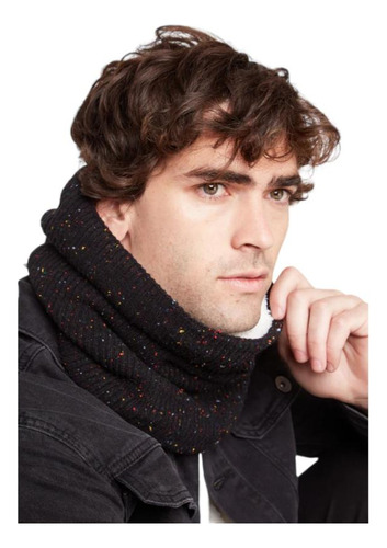 Bandana Flece Hombre Wild Lama Neckwarmer Naki Negro