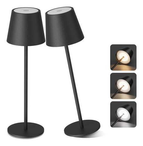 Lámpara De Mesa Led Recargable 2 Unidades 6200 Mah