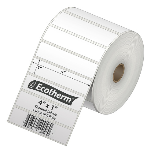Etiquetas Térmicas Ecotherm 4x1 15000, 6 Rollos, Zebra