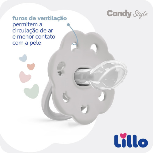 Chupeta Com Bico Em Silicone Orto Candy 6m+ Rosa - Lillo