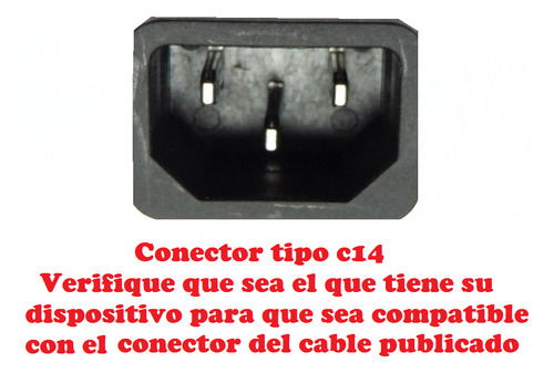 Cable Power 220v En L Ambas Puntas Pccom Systems Congreso Negro