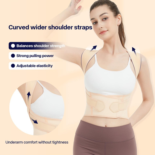 Corrector De Postura Ajustable Soporte Completo Beige