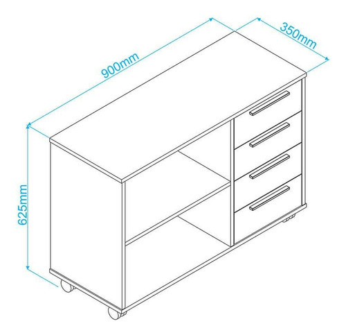 Rack Para Tv Até 40 Polegadas 4 Gavetas Branco Bse 02