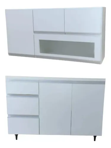 comprar Mueble Cocina Combo Bajo Mesada + Alacena 1metro Perfil Jota