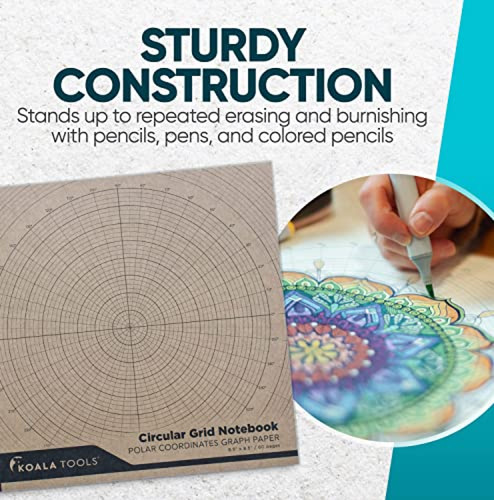 Koala Tools - Cuaderno De Bocetos De Cuadrícula Circular Con