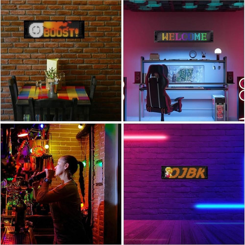 Programable Pantalla Flexible Led Ángel Ojos 9.2x37.4cm 2pcs Negro