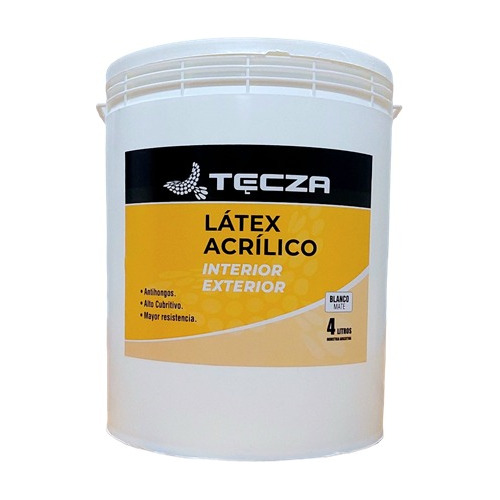 Látex Acrílico Interior - Exterior Blanco 4 Lt Lavable 