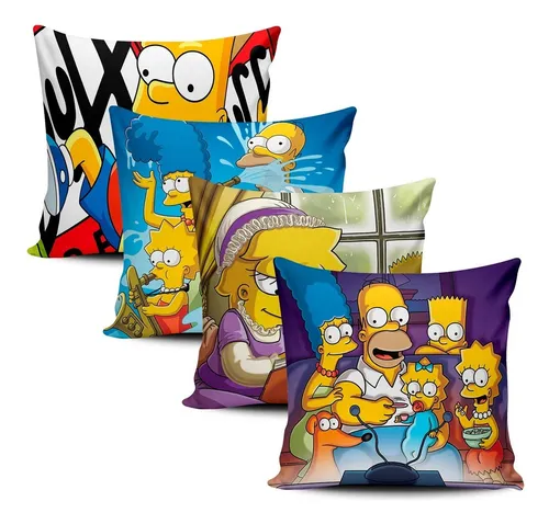 comprar Kit 4 Capas De Almofada Estampa 3d Simpsons Homer Bart Lisa