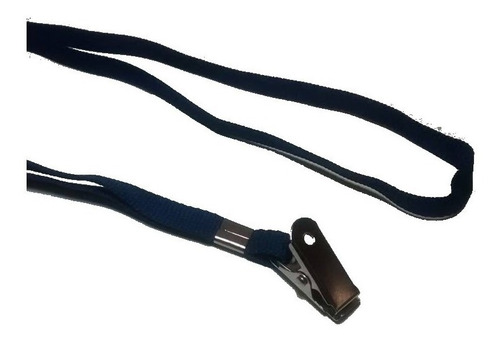 Imagem 3 de 10 de Kit Azul Marinho 100 Porta Cracha Rigido + 100 Cordão