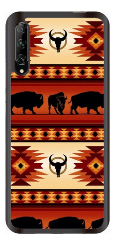 Funda Protector Para Huawei Vaquero Toro Cenefa Naranja Rojo Huawei P30 Lite