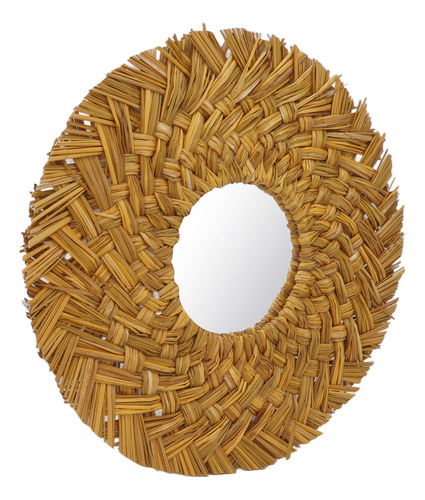 Espelho De Parede De Tecelagem De Palha Para Decoração De Do