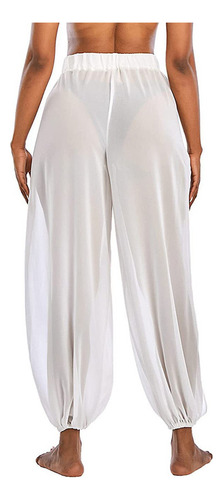Pantalón Chiffon Con Abertura Lateral-playa Protección Uv