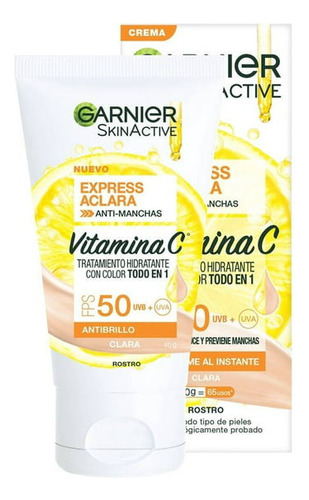 Crema Hidratante Con Color Clara Y Media Garnier Express